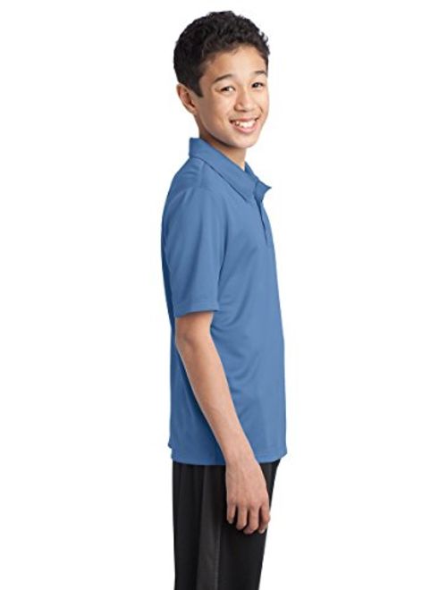 Port Authority Youth Silk Touch Performance Polo - X-Small- Black