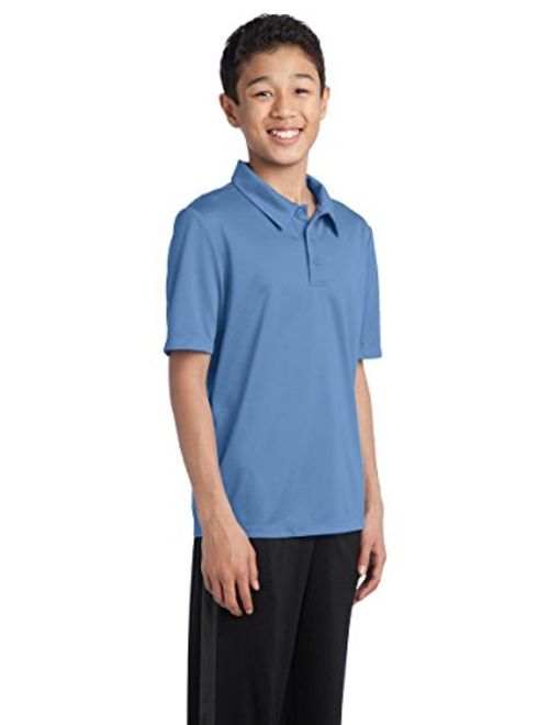 Port Authority Youth Silk Touch Performance Polo - X-Small- Black