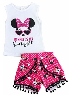 Boutique Girls Disney World Minnie Mouse Capri Outfit - Spring Summer Short Sleeves