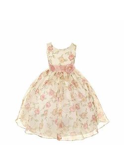 Kids Dream Girls Organza Floral Special Occasion Dress