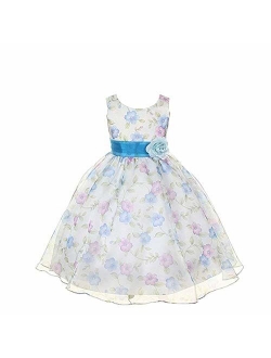 Kids Dream Girls Organza Floral Special Occasion Dress