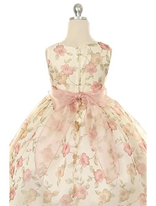 Kids Dream Girls Organza Floral Special Occasion Dress