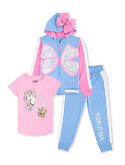 JoJo Siwa Unicorn Graphic Hoodie, Top and Legging, 3-Piece Athleisure Outfit Set - Girls 4-16