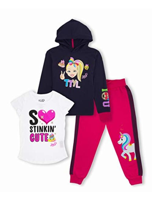 JoJo Siwa Unicorn Graphic Hoodie, Top and Legging, 3-Piece Athleisure Outfit Set - Girls 4-16