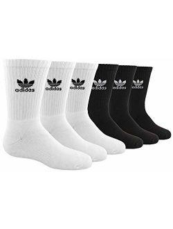 Boys Kids-boy's/Girl's Trefoil Cushioned Crew Socks (6-pair)