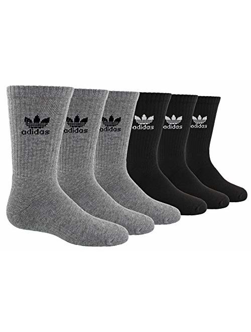 adidas Originals Boys Kids-boy's/Girl's Trefoil Cushioned Crew Socks (6-pair)