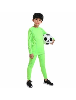 TERODACO Boys Compression Thermal Leggings & Shirts Athletic Base Layer Underwear Set for Hockey Training Basketball