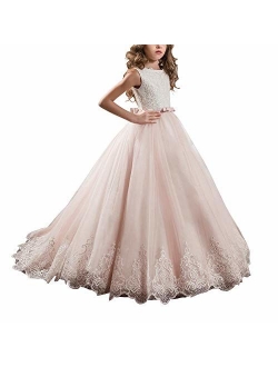 Pink Secquin Flower Girl Pageant Birthday Communion Dresses for Wedding