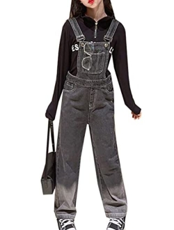 LAVIQK 3-14 Years Kids Big Girls Jumpsuits & Rompers Distressed Bib Denim Overalls Blue Long Jeans Stretchy Ripped Jeans