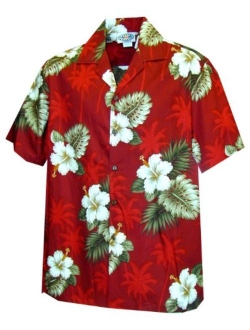 Pacific Legend Boy's White Hibiscus Monstera Shirt