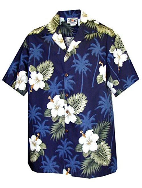 Pacific Legend Boy's White Hibiscus Monstera Shirt