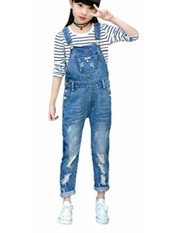 Luodemiss Girls Overall, Overalls for Girls Cute Boyfriend Jeans Denim Romper Long Shortalls