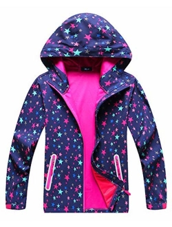 Welity Boys & Girls Rain Jackets Lightweight Waterproof Hooded Raincoats Windbreaker Coats