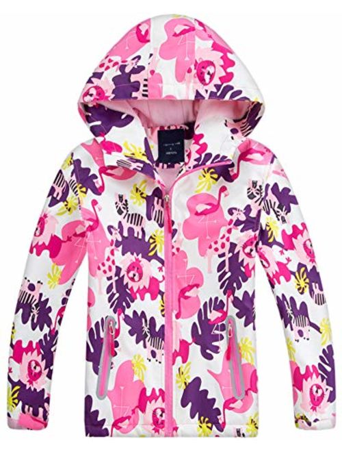 Welity Boys & Girls Rain Jackets Lightweight Waterproof Hooded Raincoats Windbreaker Coats