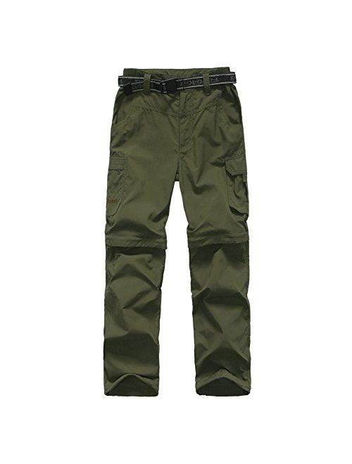 JOMLUN Boy's Casual Quick Dry Outdoor Convertible Trail Pants Hiking Climbing Trouers Kids' Cargo Pants