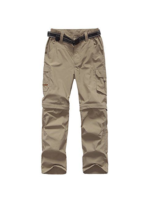 JOMLUN Boy's Casual Quick Dry Outdoor Convertible Trail Pants Hiking Climbing Trouers Kids' Cargo Pants