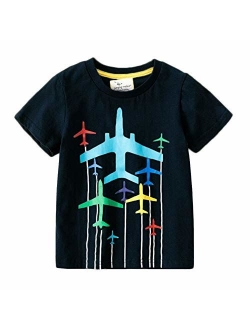 ZETIY Toddler Little Boys Chromatic Airplane Tees Shirts Tops