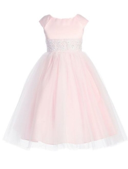 Kid Collection Girl's Embroidered Lace Flower Special Occasion Girl Dress