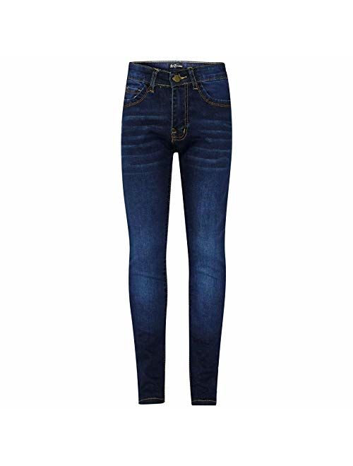 Kids Girls Skinny Jeans Designer Dark Blue Denim Stretchy Pant Fit Trouser 5-13Y