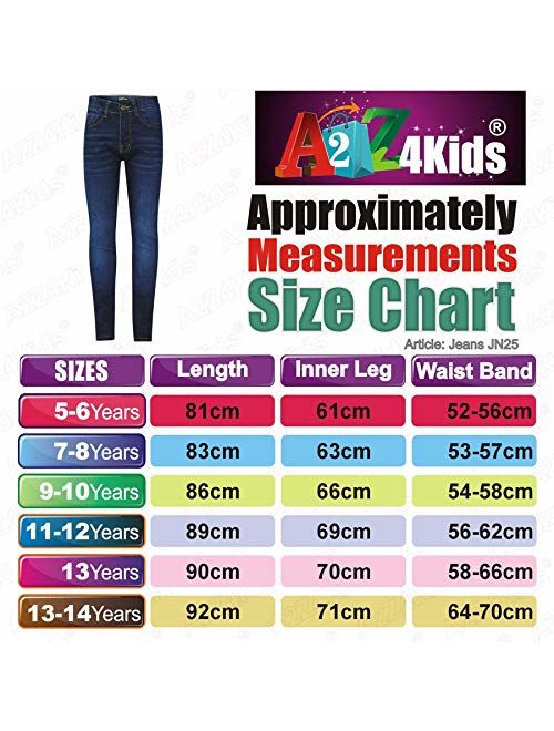 Kids Girls Skinny Jeans Designer Dark Blue Denim Stretchy Pant Fit Trouser 5-13Y