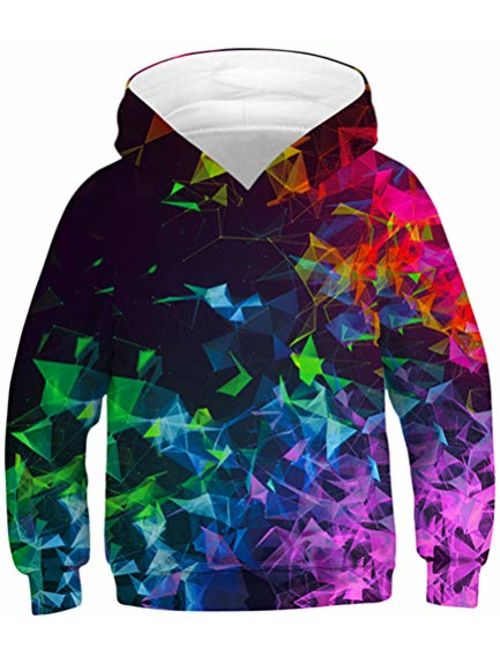 GLUDEAR Boys Girls 3D Print Graphic Sweatshirts Long Sleeve Pullover Hoodies