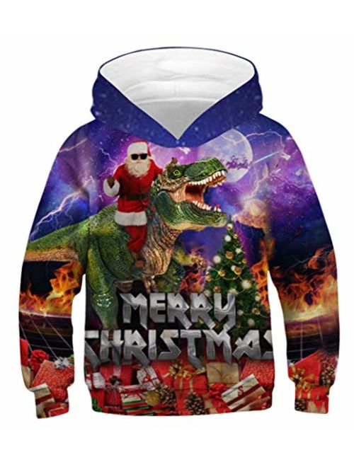 GLUDEAR Boys Girls 3D Print Graphic Sweatshirts Long Sleeve Pullover Hoodies