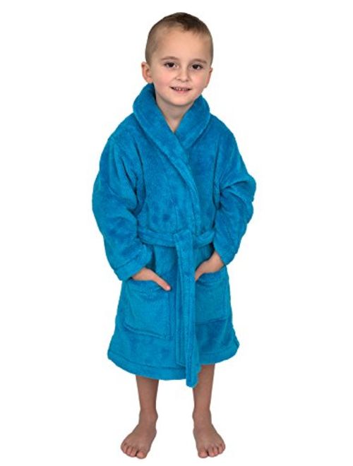 TowelSelections Boys Robe, Kids Plush Shawl Fleece Bathrobe