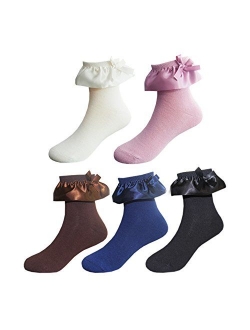 Deer Mum Girls Cute Princess Style Lace Top Dress Socks