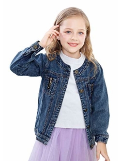 Kids Jean Jacket Toddler Girls Spring Denim Jackets Lace Outwear Cowboy Overcoat