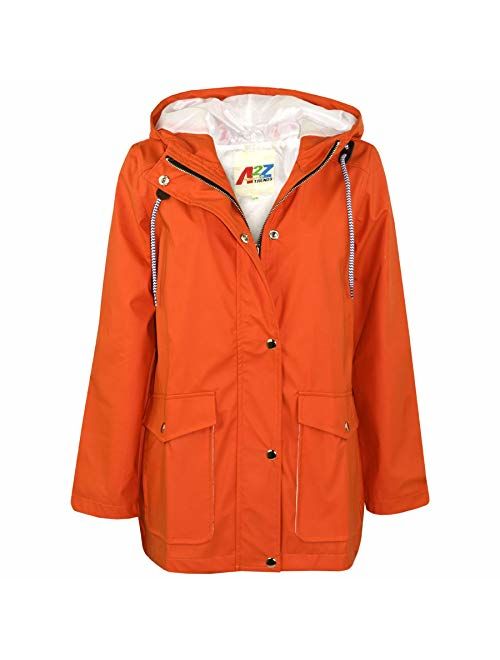 Kids Girls Boys PU Raincoats Jackets Hooded Waterproof Rainmac Cagoule 5-13 Year