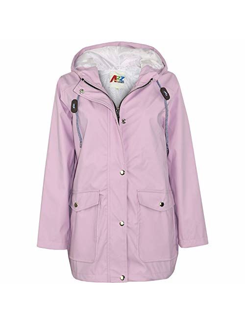 Kids Girls Boys PU Raincoats Jackets Hooded Waterproof Rainmac Cagoule 5-13 Year