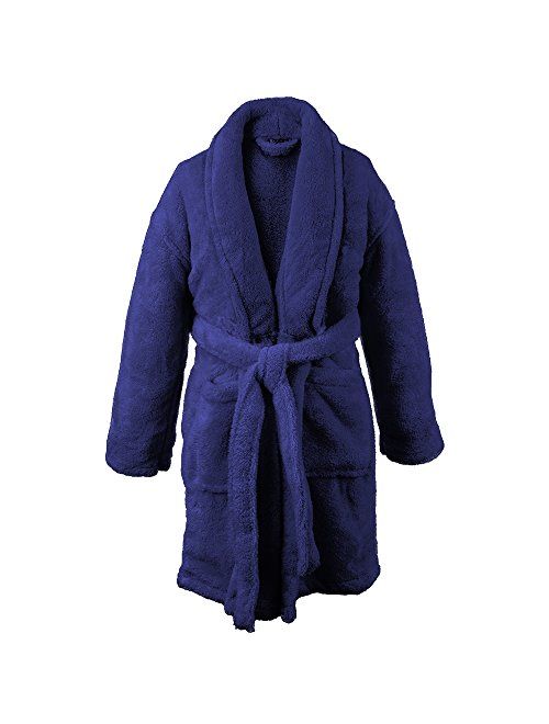 BC BARE COTTON Kids Microfiber Fleece Shawl Robe - Boys