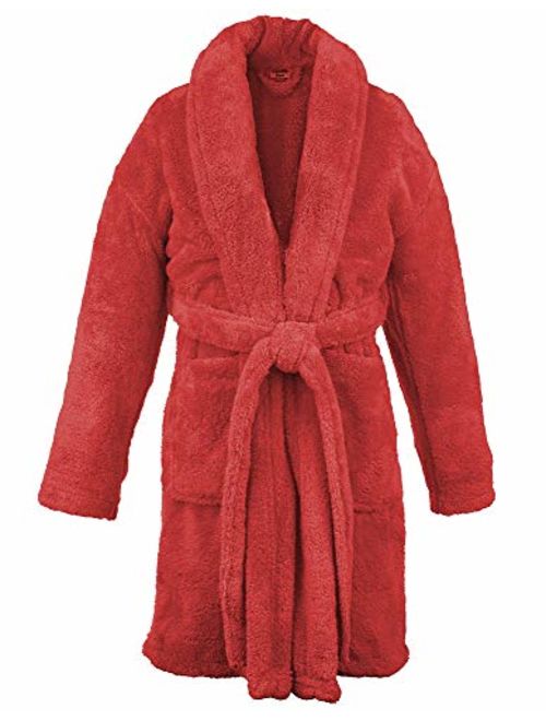 BC BARE COTTON Kids Microfiber Fleece Shawl Robe - Boys