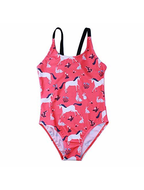 Hongshilian Little Girls Cartoon Beach Sport Swimwear One Piece Baby Swimsuit