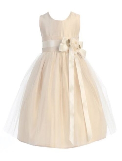 Baby Toddler Flower Girl Vintage Satin Tulle Special Occasion Dress - 11 Colors