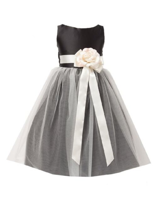 Baby Toddler Flower Girl Vintage Satin Tulle Special Occasion Dress - 11 Colors