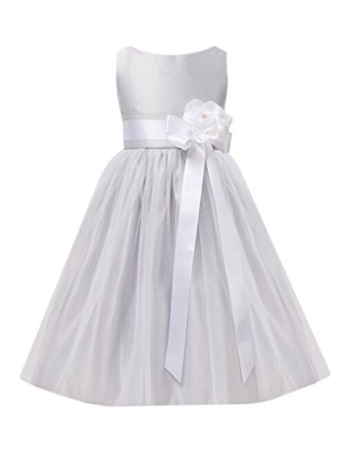 Baby Toddler Flower Girl Vintage Satin Tulle Special Occasion Dress - 11 Colors