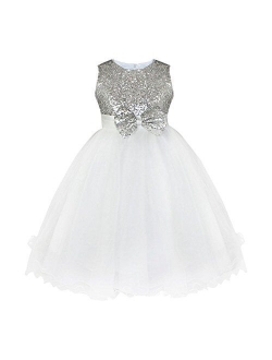 YiZYiF Kids Girls' Sequined Party Bridesmaid Flower Girl Dress Graduation Recital Gown