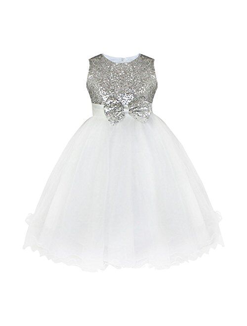 YiZYiF Kids Girls' Sequined Party Bridesmaid Flower Girl Dress Graduation Recital Gown