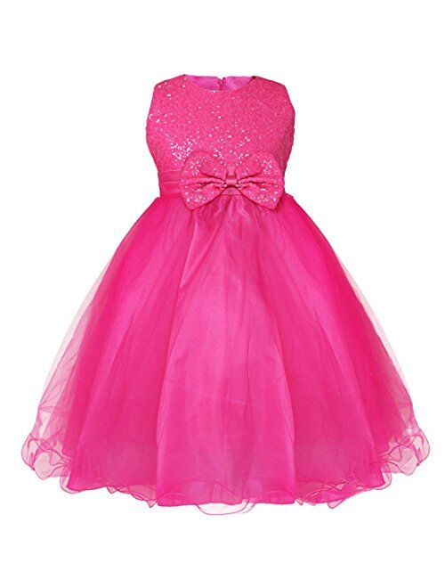 YiZYiF Kids Girls' Sequined Party Bridesmaid Flower Girl Dress Graduation Recital Gown