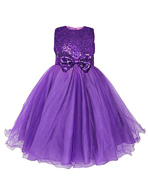 YiZYiF Kids Girls' Sequined Party Bridesmaid Flower Girl Dress Graduation Recital Gown