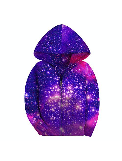 SAYM Big Boys' Youth Galaxy Teen Jackets Fleece Full Zip Hooded Hoodie 6-15Y