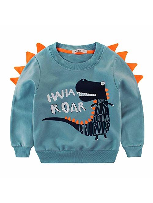 EULLA Little Boys T Shirts Toddler Boy Clothes Elephant Long Short Sleeve Pullover Sweatshirts Cartoon Tee for Kids