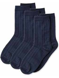 Jefferies Socks Big Boy's Rib Dress Crew Socks (Pack of 3)