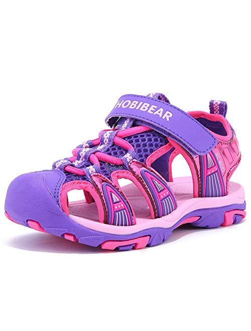 HOBIBEAR Boys Girls Sport Water Sandals Closed-Toe Outdoor(Toddler/Little Kid/Big Kid)