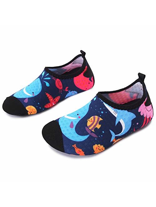 L-RUN Kids Swim Water Shoes Barefoot Aqua Socks Shoes for Beach Pool Surfing Yoga