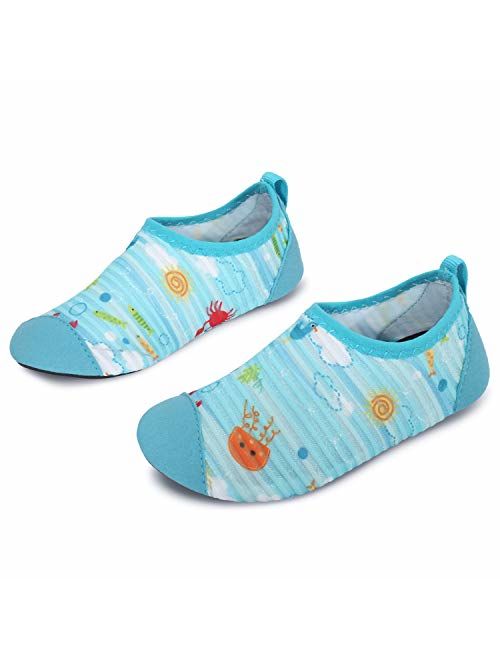 L-RUN Kids Swim Water Shoes Barefoot Aqua Socks Shoes for Beach Pool Surfing Yoga