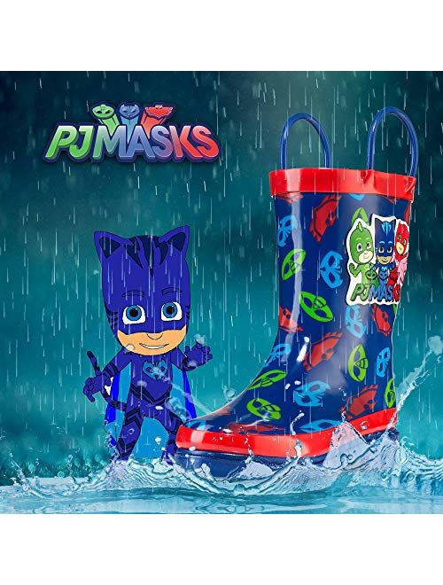 PJ Masks Little Boys' Character Printed Waterproof Easy-On Rubber Rain Boots (Toddler/Little Kids)