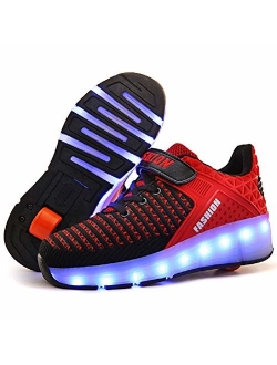 Ufatansy CPS LED Fashion Sneakers Kids Girls Boys Light Up Wheels Skate Shoes Comfortable Mesh Surface Roller Shoes Christmas Day Best Gift