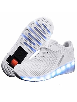 Ufatansy CPS LED Fashion Sneakers Kids Girls Boys Light Up Wheels Skate Shoes Comfortable Mesh Surface Roller Shoes Christmas Day Best Gift